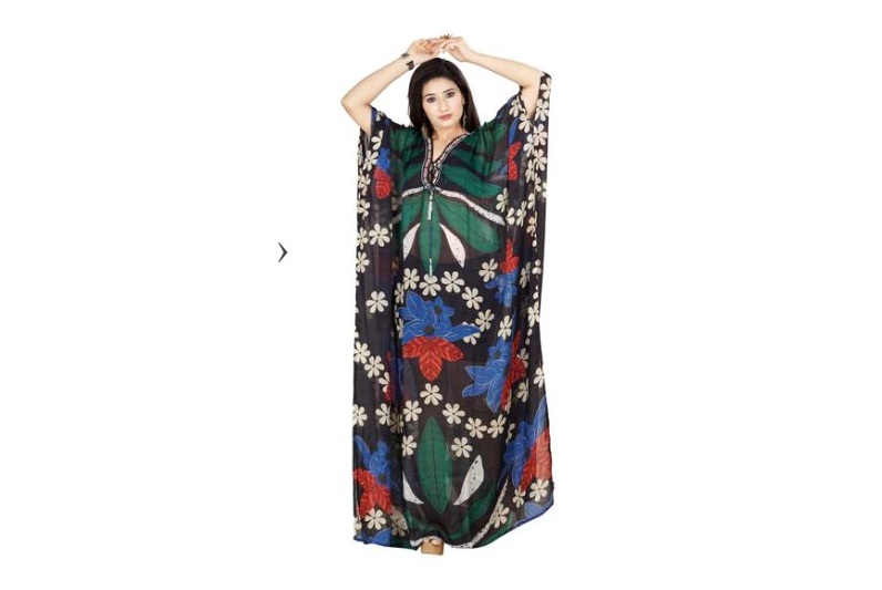 Best Silk Floral Print Kaftan, Buy Floral Caftan for women, Word’s best Floral Print Kaftan – Silk kaftan