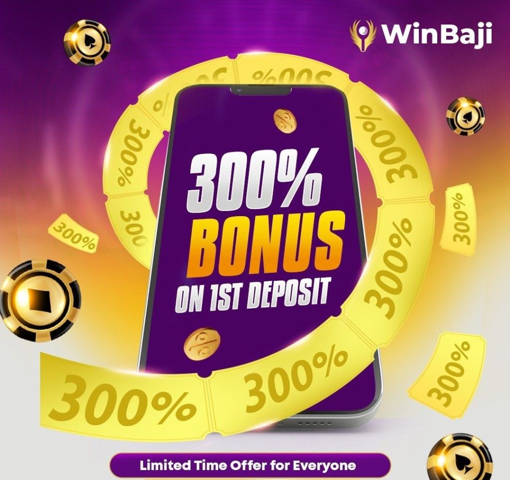 Get 300% Bonus on First Deposit at Winbaji Casino BD
