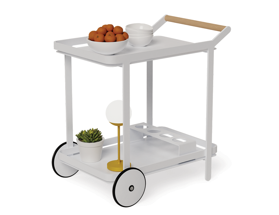 Stylish & Functional Imola Outdoor Bar Cart – White