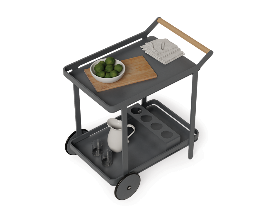 Sleek & Stylish Imola Outdoor Bar Cart – Charcoal Finish