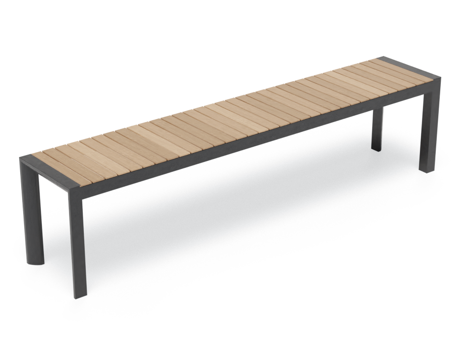 Stylish & Durable Vydel Bench Seat – 190cm – Teak & Charcoal Stylish & Durable Vydel Bench Seat – 190cm – Teak & Charcoal