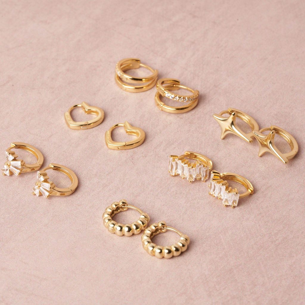 Radiant round gold stud earrings in the UK Radiant round gold stud earrings in the UK