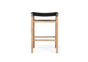 Sleek & Stylish Zen Backless Counter Stool – Black (Close Weave)
