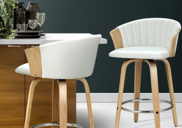 Artiss Leather Bar Stools Set of 2 Swivel Kitchen Counter Chairs