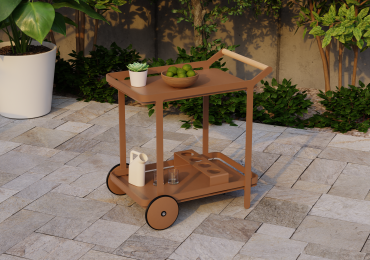 Elegant & Functional Imola Outdoor Bar Cart in Terracotta