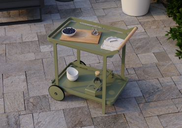 Stylish & Functional Imola Outdoor Bar Cart – Eucalyptus Green