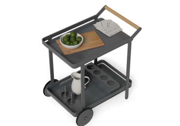 Sleek & Stylish Imola Outdoor Bar Cart – Charcoal Finish