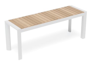 Elegant Vydel Bench Seat – 120cm Teak & White – Outdoor