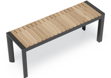 Premium Vydel Bench Seat – 120cm Teak & Charcoal – Outdoor